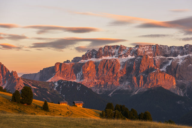 Sellagruppe bei Sonnenuntergang